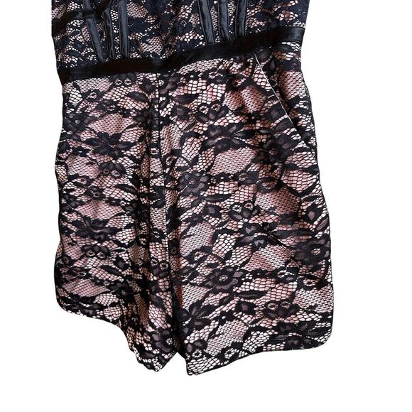 Vtg 90s BEBE Black Lace Overlay Baby Pink Lining Cocktail Party Sz M‎ Whimsigoth - Picture 5 of 16